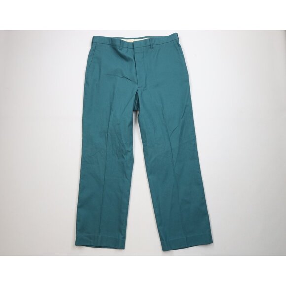 Vintage 70s Streetwear Mens 36x29 Faded Knit Flared Wide Leg Chino Pants USA